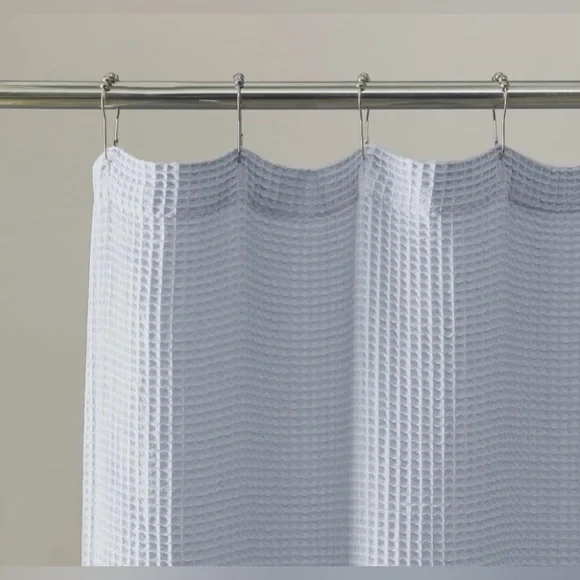 Calvin Klein - Fabric Shower Curtain Luxury Cotton Blend with 12 Button Holes - Picture 4 of 8